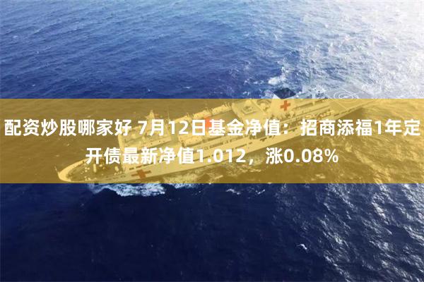 配资炒股哪家好 7月12日基金净值：招商添福1年定开债最新净值1.012，涨0.08%