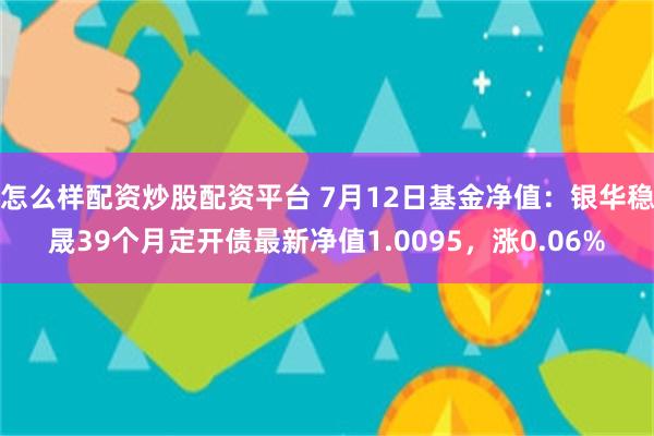 怎么样配资炒股配资平台 7月12日基金净值：银华稳晟39个月定开债最新净值1.0095，涨0.06%