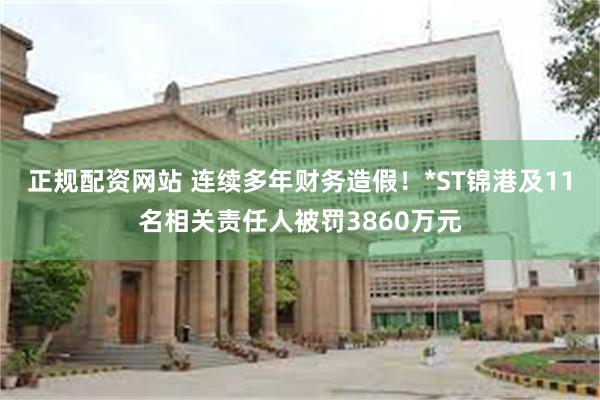 正规配资网站 连续多年财务造假！*ST锦港及11名相关责任人被罚3860万元