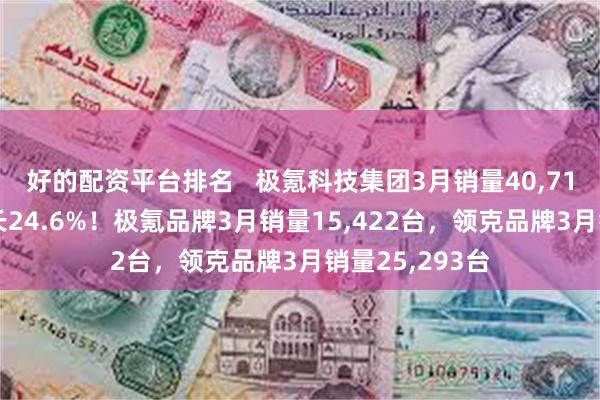 好的配资平台排名   极氪科技集团3月销量40,715台，同比增长24.6%！极氪品牌3月销量15,422台，领克品牌3月销量25,293台